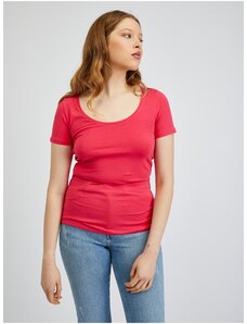Tmavě růžové dámské basic tričko ORSAY - Dámské