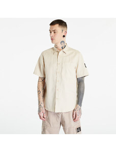 Pánská košile Calvin Klein Jeans Linen Short Sleeve Shirt Classic Beige