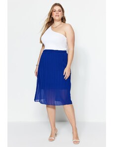 Trendyol Curve Blue Pleated Woven Skirt