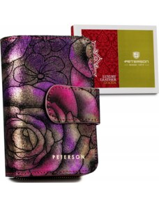 Peterson Vzorovaná dámská peněženka - růžová Y128 Květinový vzor
