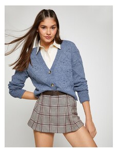 Koton Crop Cardigan Knit V Neck Long Sleeve Buttoned