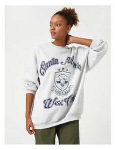 Koton College Sweatshirt Crew Neck Relaxed Fit Long Sleeved.