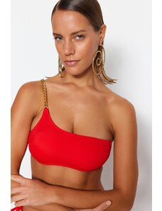 Trendyol Red One Shoulder Chain Příslušenství Bikiny Top