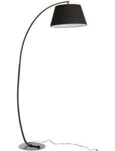Černá látková stojací lampa J-line Molta 188 cm