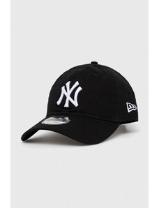 Bavlněná baseballová čepice New Era NEW YORK YANKEES černá barva, s aplikací