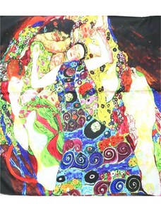 Bavlissimo Saténový šátek 180 x 70 cm s obrazem Panny od Gustava Klimta