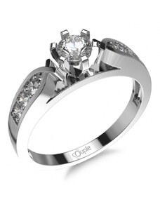 Jedinečný zásnubní prsten Elva, zlato se zirkony