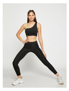 Koton High Waist Sports Leggings With Pockets, Stitching Detail Ankle Length.