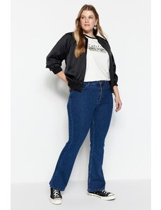 Trendyol Curve Modré francouzské džíny s vysokým pasem