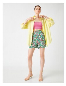 Koton Floral Mini Shorts Pleated