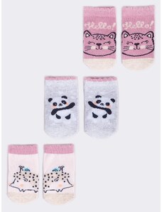 Yoclub Kids's 3Pack Baby Girl's Socks SKA-0110G-AA30-002