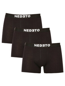 3PACK pánské boxerky Nedeto černé (3NDTB001-brand)