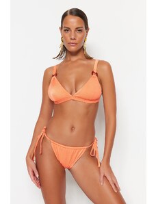 Trendyol Pink Tunnel Textured Regular Leg Bikini Bottom