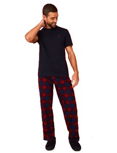 F&F Lounge Supersoft Pánské pyžamo modrá, červená M