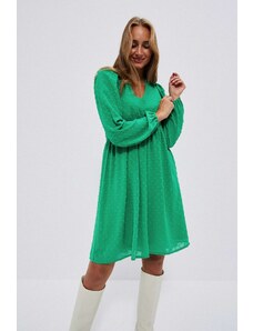 Moodo Šaty s nafouknutými rukávy - zelené