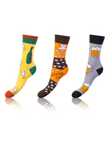 Bellinda CRAZY SOCKS 3x - Fun crazy socks 3 pairs - orange - yellow - gray