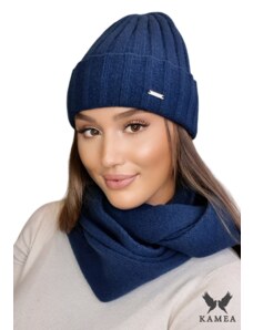 Kamea Woman's Set Hat&Chimney K.22.226.64 Navy Blue