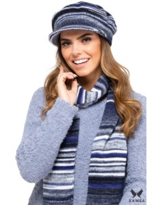 Kamea Woman's Set Beret&Scarf K.19.238.12 Navy Blue