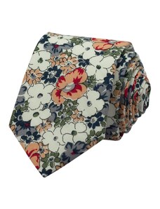 Quentino Pánská bavlněná kravata s barevnými květy
