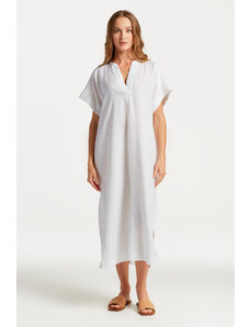 ŠATY GANT RELAXED SS LINEN CAFTAN bílá 36