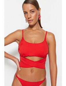 Trendyol červený bikinový top Bralette Tie