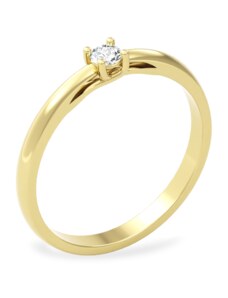 SOLUNA Půvabný zlatý prsten se zirkonem NOVELL žluté zlato