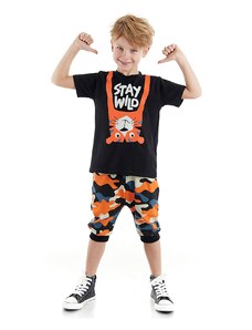 Denokids Stay Wild Boys T-shirt Capri Shorts Set