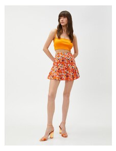 Koton Floral Mini Skirt with Flounces