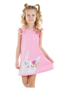 Denokids Fancy Rabbit Cotton Girls' Pink Dress