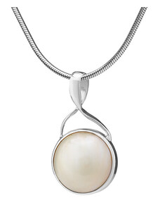 Buka Jewelry Stříbrný přívěsek s velkou perlou Mabe