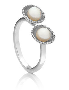 Buka Jewelry | Perlový prsten zdobený Lotus II RG027
