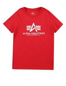 ALPHA INDUSTRIES Tričko červená / bílá