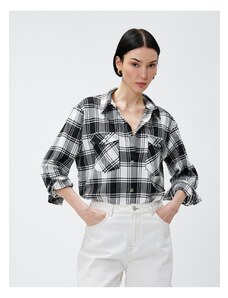 Koton Lumberjack Shirt with Pockets and Snap Snaps