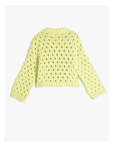 Koton Openwork Sweater Knitwear Round Neck