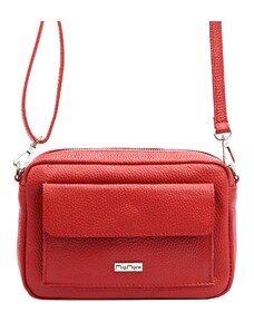 Kožená crossbody kabelka MiaMore 01-041 červená