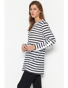 Trendyol Black Striped Stone Detailed Knitted Tunic
