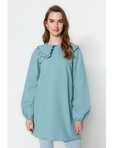 Trendyol Mint Baby Collar Woven Tunic