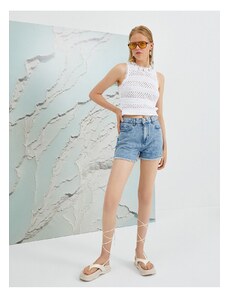 Şahika Ercümen X Koton - Denim Shorts with Normal Waist Pockets