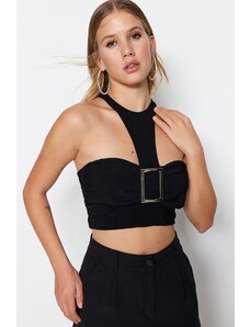 Trendyol Black Crop and Knitted Bustier with Accessories