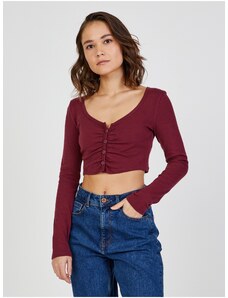 Vínový crop top TALLY WEiJL - Dámské