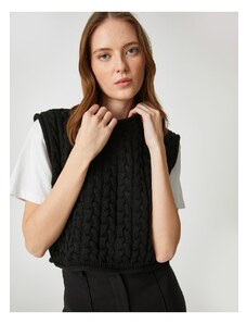 Koton Crop Knit Sweater Round Neck