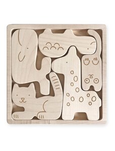 Dřevěné puzzle zvířátka Briki Vroom Vroom