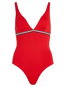 Dámské jednodílné plavky Tommy Hilfiger Stripe-Plunge Plus Size