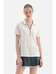 Dagi White Women's Pique Collar T-Shirt