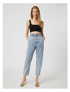 Koton Elastic Waist Jeans High Waist - Baggy Jean