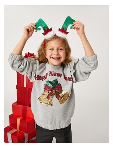 Koton New Year Themed Sweatshirt with Ruffles