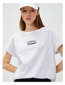 Koton Cotton Sports T-Shirt with Slogan Print