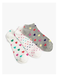 Koton Heart-Hearted 3-Pack Booties Socks Set