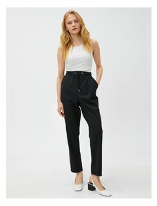 Koton Cloth Trousers with Tie Waist, Pockets