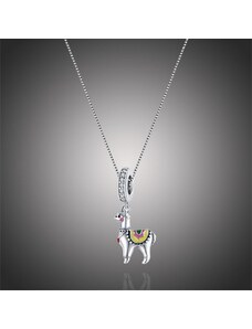 GRACE Silver Jewellery Stříbrný náhrdelník se zirkony Lama, stříbro 925/1000